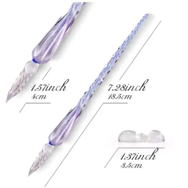 Crystal Glass Dip Pen and Ink Set - Image 2